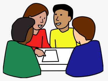 4 People Talking - Small Group Discussion Cartoon, HD Png Download, Free Download