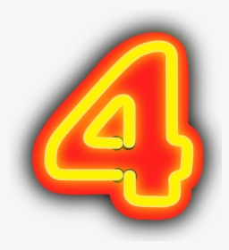 Neon Numerals-4 Clip Arts - Number 4 Png Neon, Transparent Png, Free Download