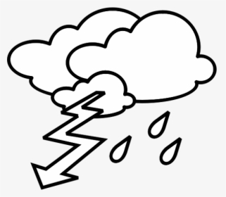 Outline Weather Forecast Icon For Thunder Vector Clip - Stormy Clip Art, HD Png Download, Free Download