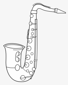 Cartoon Black And White Saxophone, HD Png Download, Free Download