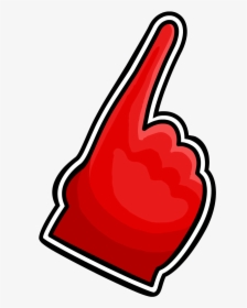 Red Foam Club Penguin - Png Finger Pointing Red, Transparent Png, Free Download