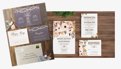 Save The Date Cards Vs Invitations - Brown Floral Wedding Invitations Templates, HD Png Download, Free Download