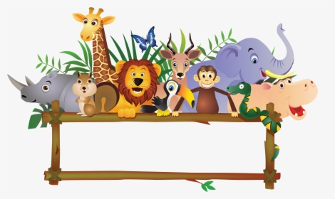 Baby Jungle Animals Royalty-free Clip Art - Jungle Animal Border Clipart, HD Png Download, Free Download