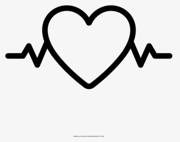 Heartbeat Coloring Page - Heart, HD Png Download, Free Download