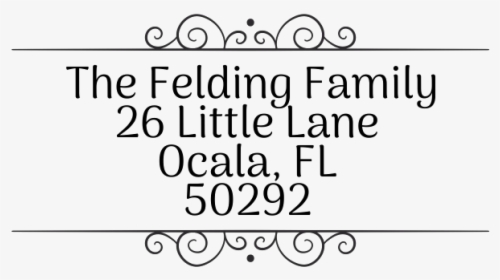 Felding Fancy Border Address Stamp" title="felding - Calligraphy, HD Png Download, Free Download