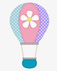 Baby Elephant Girl Baby Shower - Hot Air Balloon Clipart Girl, HD Png Download, Free Download