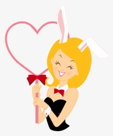 Girl Bunny Heart Icon - Happy Sexy Girl Cartoon, HD Png Download, Free Download