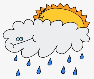 Partly Cloudy Raining Sticker Cartoon Transparent Png - Cloud And Sun Gif, Png Download, Free Download