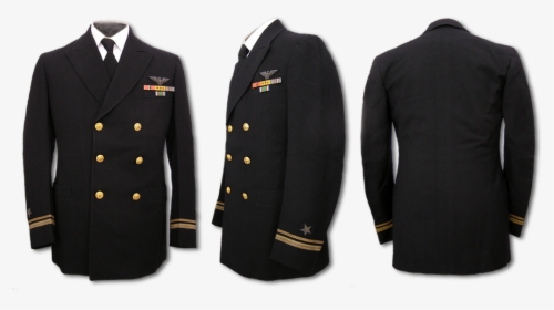 Front, Side, And Rear Views Of The Officer"s Blue Service - Formal Wear, HD Png Download, Free Download