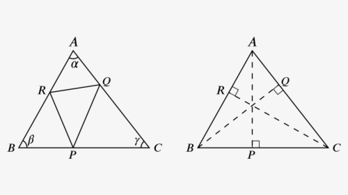 Triangle Abc With Angles Alpha, Beta, Gamma Respectively - Finding Area Of A Triangle Within A Triangle, HD Png Download, Free Download