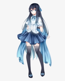 Anime, Azul, And Blue Image - Anime Girl Full Body, HD Png Download, Free Download