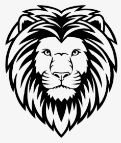Transparent Brain - Lion Face Clipart Black And White, HD Png Download, Free Download
