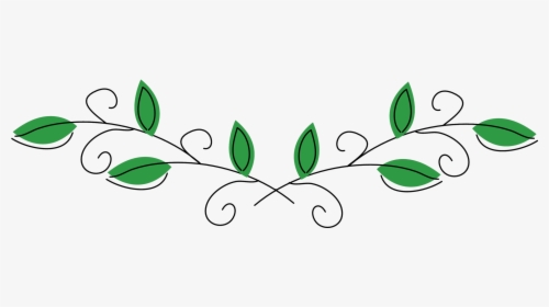 #leaves #vines #divider #header #textline #line #lines - Decorative Green Leaf Divider, HD Png Download, Free Download