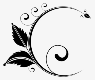 Circles Leaves Flowers Garden Divider Accent - Floral Design Black And White Png, Transparent Png, Free Download