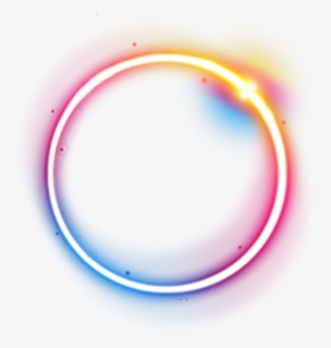 Rainbow Colorful Galaxy Frame - Neon Circle Frame Png, Transparent Png, Free Download