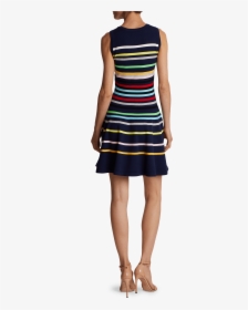 Rainbow Stripe Flare Dress Milly - A-line, HD Png Download, Free Download