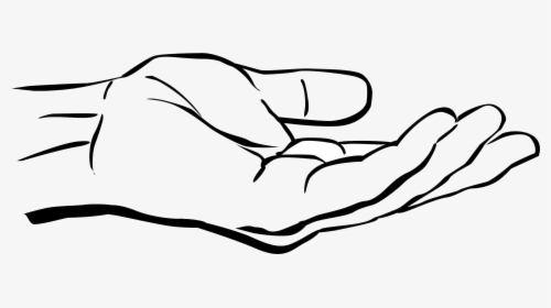 Praying Hands Black And White Clipart Clip Art Guru Holding Out Hand Drawing Hd Png Download Kindpng