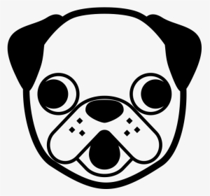 Emojione Bw 1f436 - Pug Face Clip Art, HD Png Download, Free Download