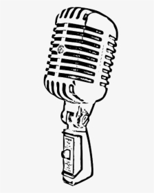 Microphone Clipart Cute Pencil And In Color Microphone - Old School Microphone Outline, HD Png Download, Free Download