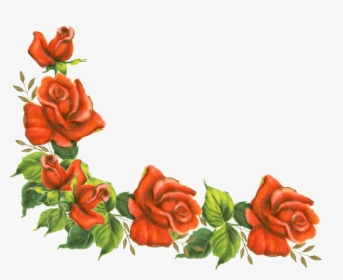 Borders And Frames Rose Flower Clip Art - Roses Corner Border Clipart, HD Png Download, Free Download