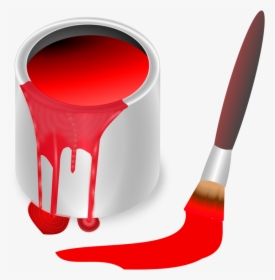 Bucket, Color, Red, Brush, Painting, Paint, Tool - Blue Paint Bucket Clipart, HD Png Download, Free Download