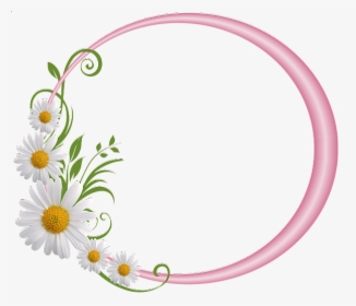 Pink Round Frame With Daisies Borders And Frames, Borders - Floral Round Frame Png, Transparent Png, Free Download