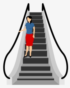 Girl Coming Down Through Escalator Png Image - Escalator Png, Transparent Png, Free Download