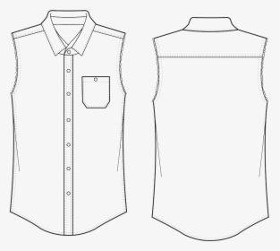 Dress Shirt White Sleeveless Shirt Pattern - Vest, HD Png Download, Free Download