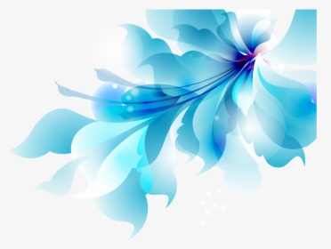 Blue Flower Vector Png - Blue Floral Abstract Background, Transparent Png, Free Download