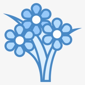 Bouquet Of Flowers Vector Png - Flowers Icon In Blue, Transparent Png, Free Download