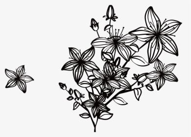 Black And White Flowers Png, Transparent Png, Free Download