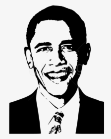 Obama Face Png - Black And White Obama, Transparent Png, Free Download