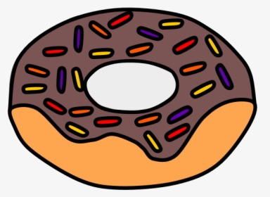 Donut, Chocolate Frosting, Rainbow Sprinkles - Doughnut, HD Png Download, Free Download