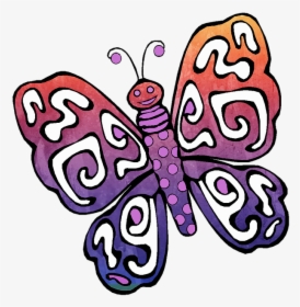 Butterfly, Drawing, Watercolor, Colorful, Kids, Design - Drawing, HD Png Download, Free Download