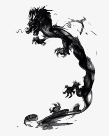 Drawing Chinese Ink - Chinese Dragon Ink Drawing, HD Png Download, Free Download