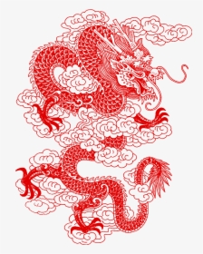 #chinese #asian #dragon #papercut #chinesedragon #ftestickers - Chinese Red Dragon Png, Transparent Png, Free Download