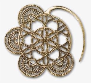 Brass Flower Of Life Earring Hanger, HD Png Download, Free Download