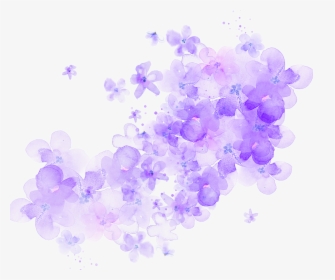 Ftestickers Watercolor Flowers Purple Transparent - Purple Watercolor Flower Transparent, HD Png Download, Free Download