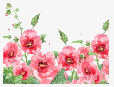 Transparent Decoration Of Hand Painted Plants And Flower - Beginner Flowers Watercolor Paintings, HD Png Download, Free Download
