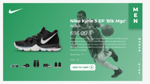 Kyrie Irving Shoes Black And Green, HD Png Download - kindpng