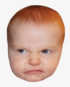 Infant Human Head Child Face - Angry Baby Face Png, Transparent Png, Free Download