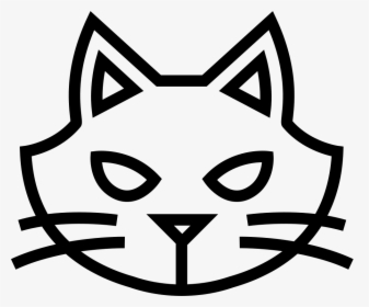 Halloween Cat Face Outline - Cat Face Outline, HD Png Download, Free Download