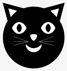 Transparent Black Cat Clip Art - Black Cat Face Clip Art, HD Png Download, Free Download