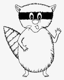 Raccoon Black And White Clipart - Cartoon Racoon Black And White, HD Png Download, Free Download