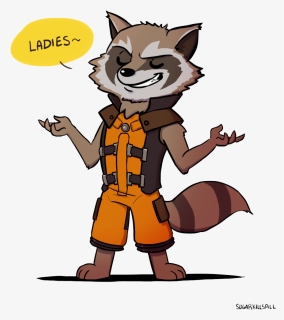 Rocket Raccoon Clipart - Easy Rocket Racoon Drawing, HD Png Download, Free Download
