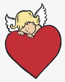 Cupid Hiding Behind Heart Transparent Png Image - Cupid Heart Clip Art, Png Download, Free Download