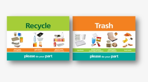 Dual Signs Trash And Recycle, HD Png Download, Free Download