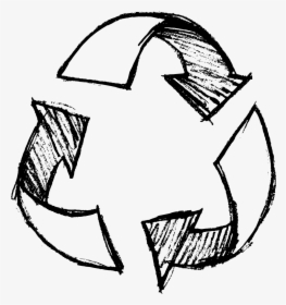 Clip Art Symbol Waste Pencil Drawn - Hand Drawn Recycle Icon, HD Png Download, Free Download