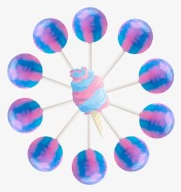 Cotton Candy Lollipop Bag - Cotton Candy Lollipops, HD Png Download, Free Download