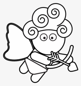 Cupid Outline - Cupid Clip Art Black And White, HD Png Download, Free Download